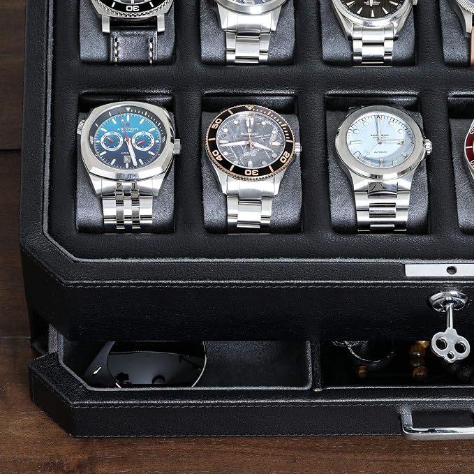 ROTHWELL 12 Slot Leather Watch Box - Image 6