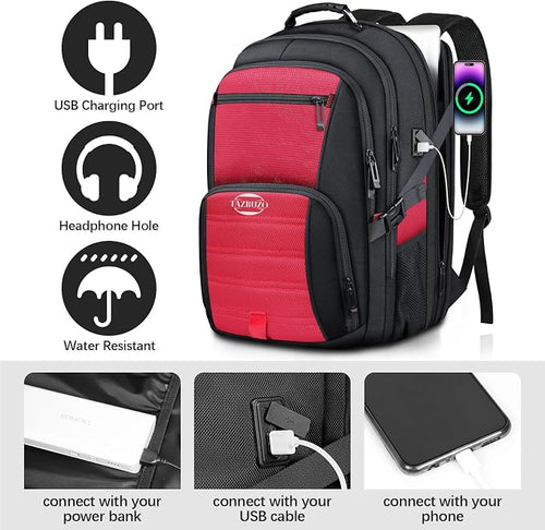 52L Extra Large Travel Backpack, 18.4 Inch Travel Laptop Backpack, TSA Friendly - Image 2