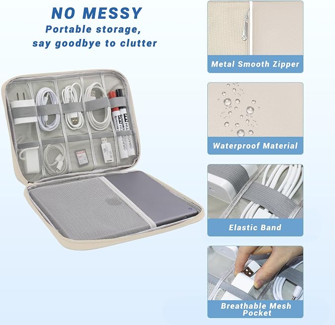 Electronics Organizer, Travel Cord Organizer Pouch, Portable Cable Organizer - Image 2