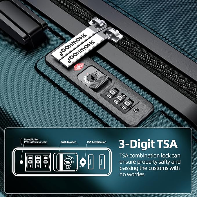 SHOWKOO Luggage Sets Expandable Suitcase Double Wheels TSA Lock - Image 4