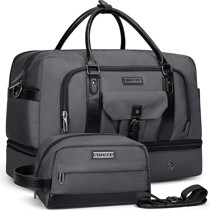 WITZMAN Weekender Bags for Men Women Carry On Duffle Overnight Bag by WITZMAN