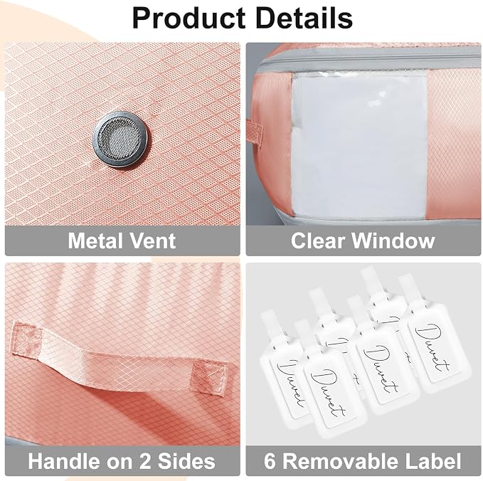 DIMJ Comforter Storage Bag - 110L Ultra Space Saving Self Compression Organize - Image 6