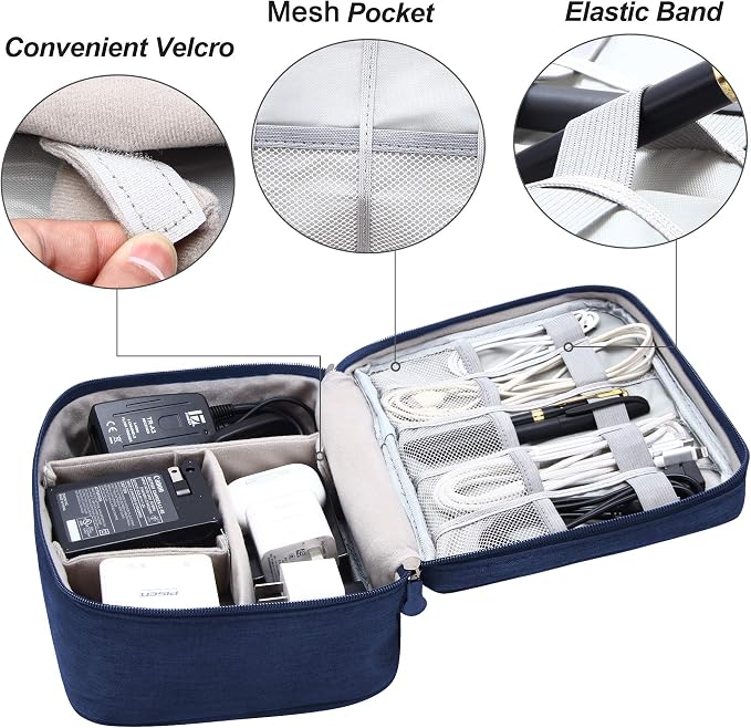 Electronics Organizer Travel Universal Cable Organizer Bag Waterproof - Image 3