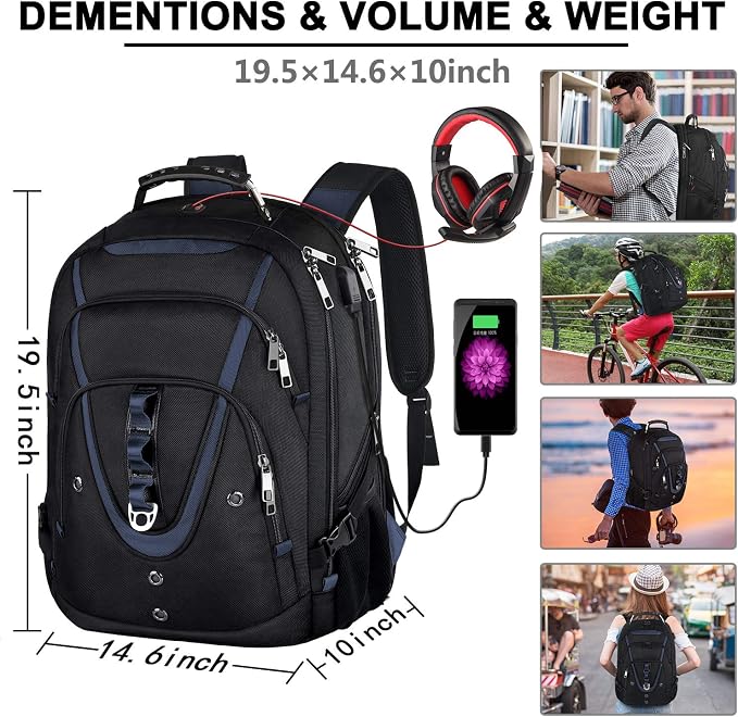 17.3 Laptop Backpack for Men Women, Extra Large Travel laptop Backpack - Image 7