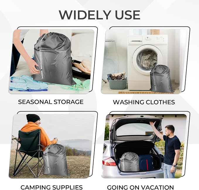 Laundry Bag with Locking Closure Drawstring – Extra Large Heavy Duty 100% Nylon - Image 4