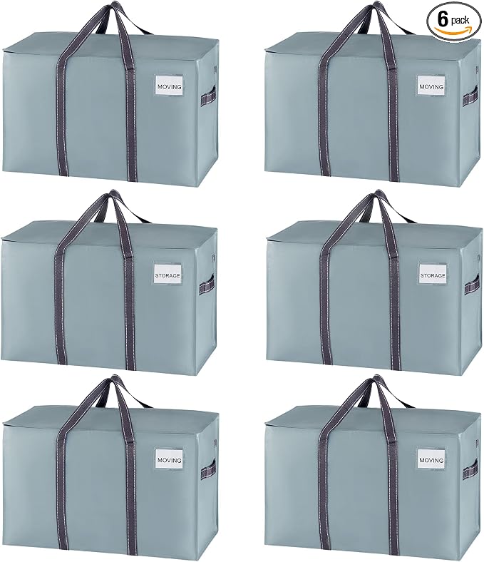 VENO 6 Pack Moving Bags, Heavy Duty, Moving Boxes Alternative, Packing Storage by Veno
