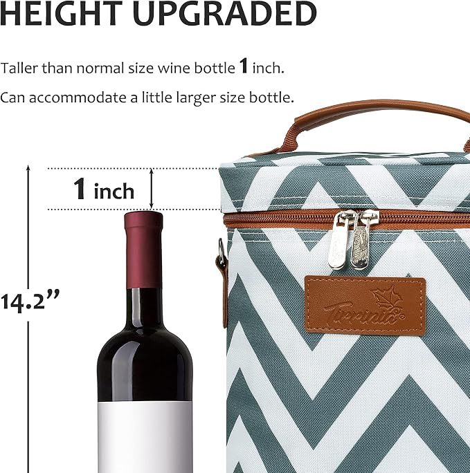 Tirrinia 2 Bottle Wine Gift Tote Carrier - Image 6