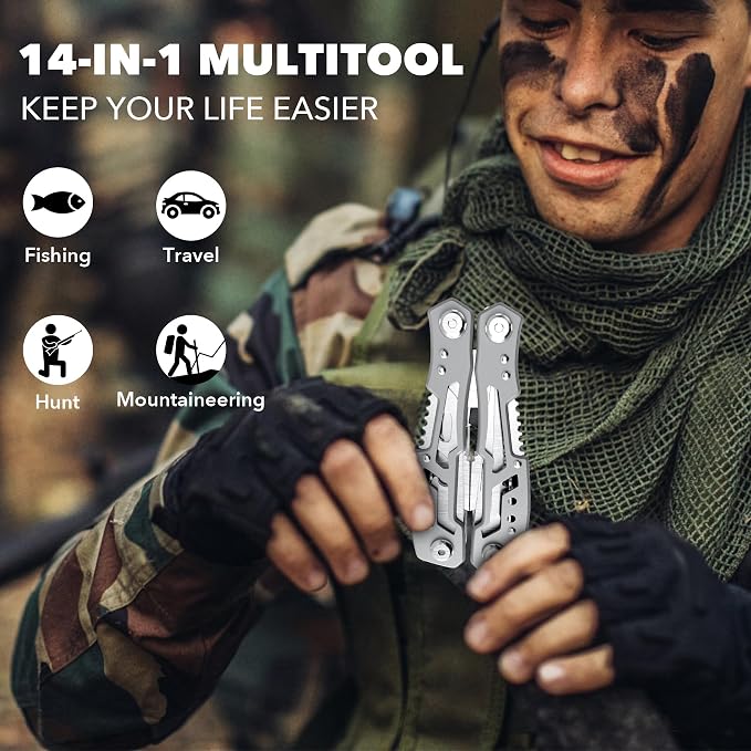 14-In-1 Multitool Pliers，Premium Portable Multi Tool ，with Safety Locking - Image 6