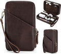 Electronic Organizer Case Tech Kit, Top Grain Leather Handmade, Portable by CataPurusLeatherCrafts