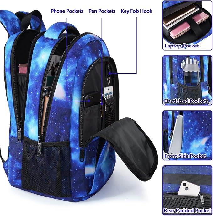 MATEIN School Backpack for Boys Girls, Anti Theft College School Laptop Bookbag - Image 4