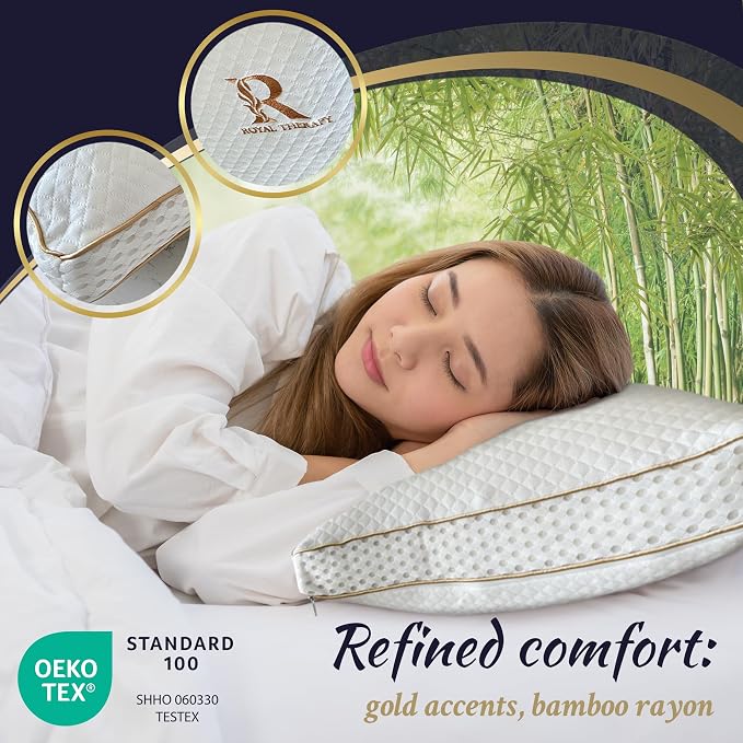 Royal Therapy 4-Pack King Memory Foam Pillow, Adjustable Shredded Odor-Free - Image 4
