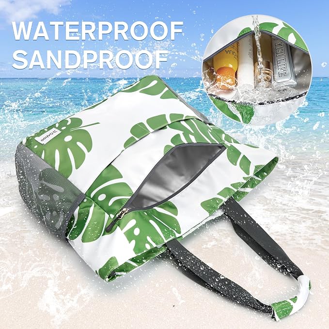 G4Free Beach Bag, Waterproof Sandproof Beach Tote Bag, Large Capacity Foldable - Image 3