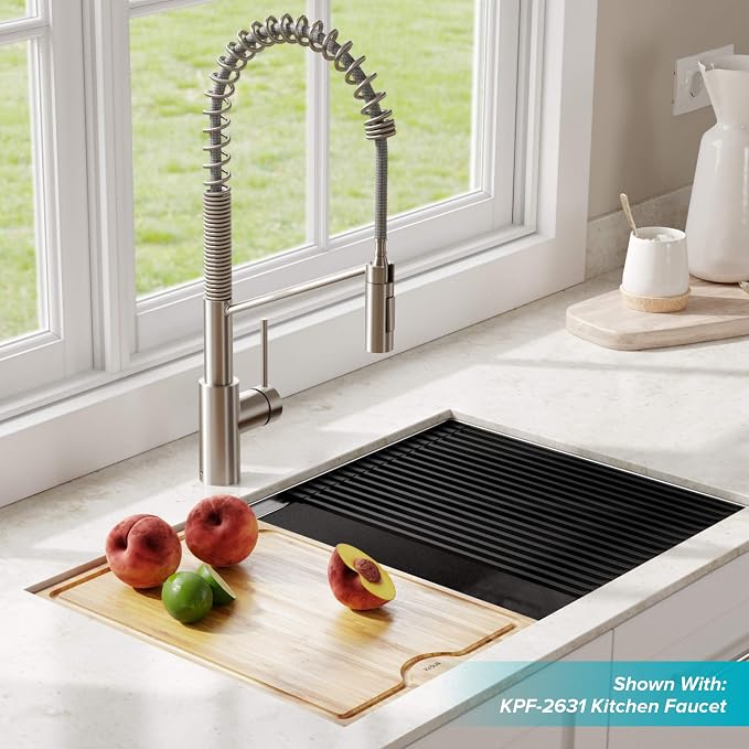 KRAUS Kore Workstation 27-inch Undermount 16 Gauge Stainless Kitchen Sink - Image 2