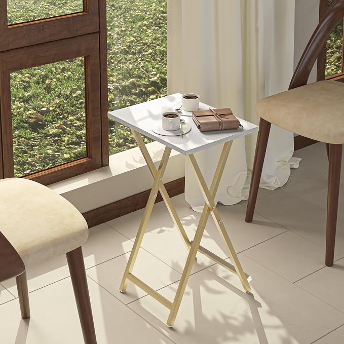 Foldable TV Trays, Small Folding Table, TV Trays Set of 2, TV Dinner Tray - Image 7