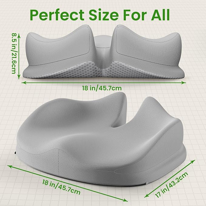 Benazcap Large Seat Cushion for Office Chair Memory Foam Coccyx Pain Relief - Image 5