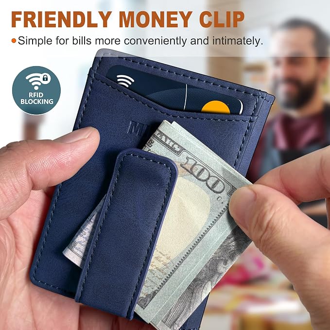 Airtag Wallet for Men- with Money Clip Gift Boxed, Magnetic Closure Slim - Image 6