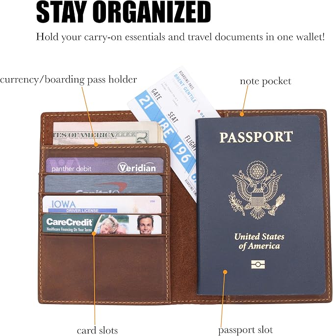 WANDERINGS Leather Travel Wallet - Image 3
