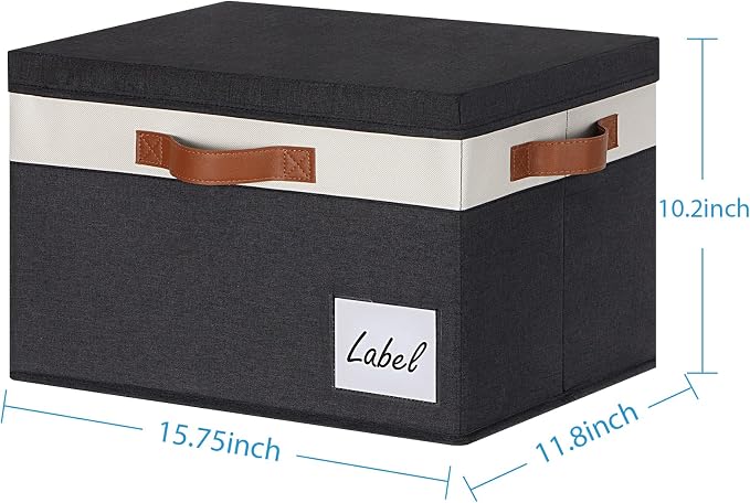 Extra Large Storage Bins with Lids, Foldable Fabric Storage Baskets with Lids - Image 4