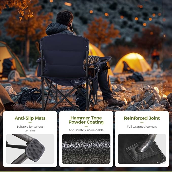 ALPHA CAMP Oversized Camping Chair Heavy Duty Lawn Chair - Image 6