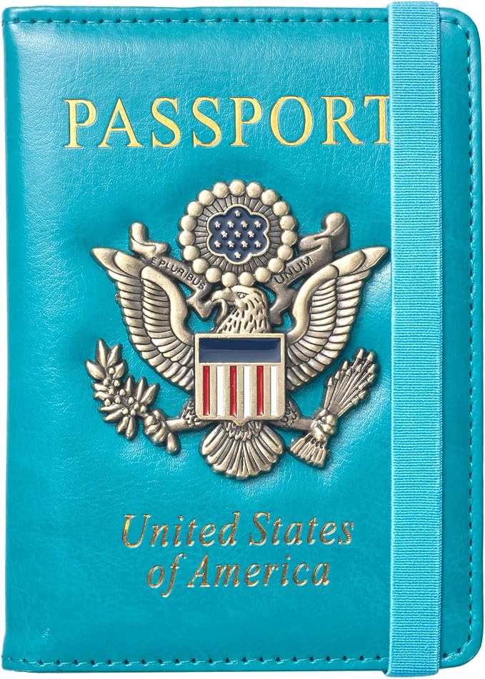 Passport Holder for Travel Men, RFID Blocking Passport Wallet Cover Case by Coowayze