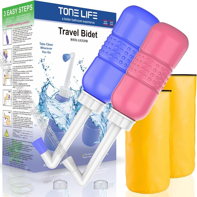 2pcs Portable Bidet Travel Bidet Bottle 450ml Peri Bottle by TONELIFE