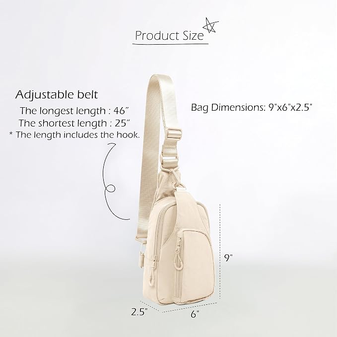ODODOS Daily Sling Bag with Adjustable Straps Crossbody Chest Bag Lightweight - Image 6