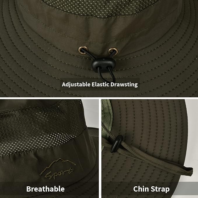 Sun Hats for Men Women Fishing Hat UPF 50+ Breathable Wide Brim Summer UV - Image 7