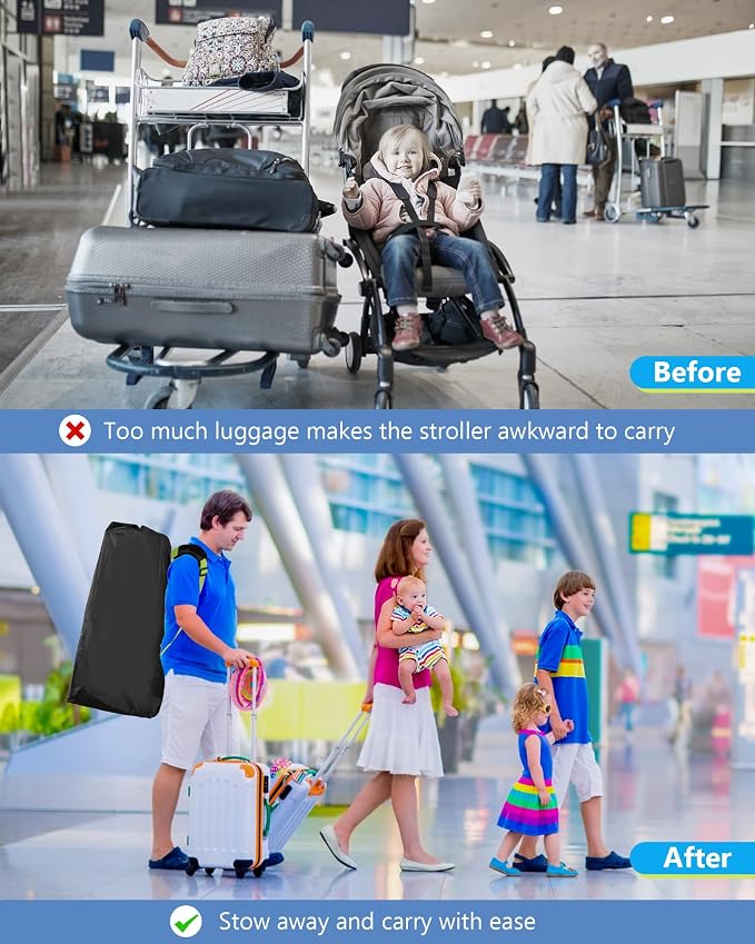 Large Stroller Bag for Airplane, Waterproof Stroller Travel Bag, Gate Check - Image 4