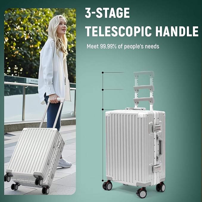 UrbanExplorer 20 Inch Carry On Luggage Aluminum Frame Airline Approved - Image 4
