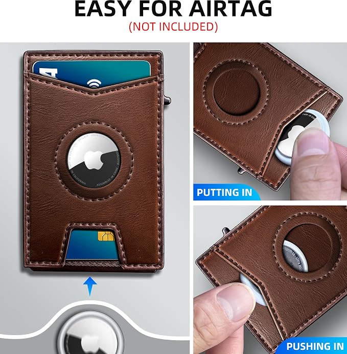 Airtag Wallet for Men, with Money Clip Gift Boxed, Slim Front Pocket Wallet - Image 4