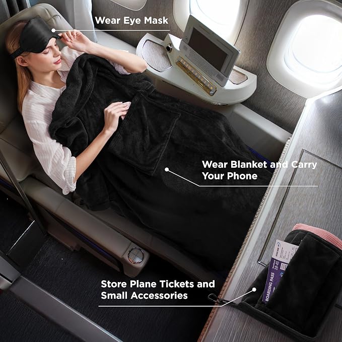 Bedsure Travel Blanket Airplane Compact - Image 2