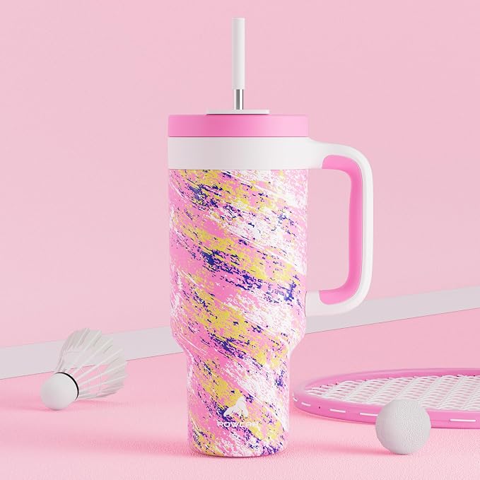 POWCAN 40 oz Tumbler with Handle, 2-in-1 Straw and Sip Lid, Dishwasher Safe - Image 7