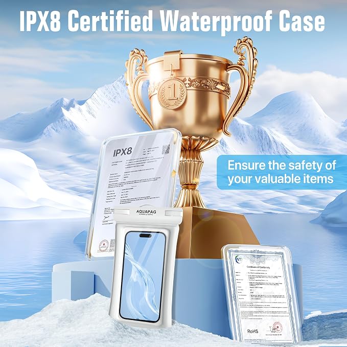 NEPHI IP68 Waterproof Phone Pouch -Up to 8.0"，Adjustable Neck Lanyard Floating - Image 7