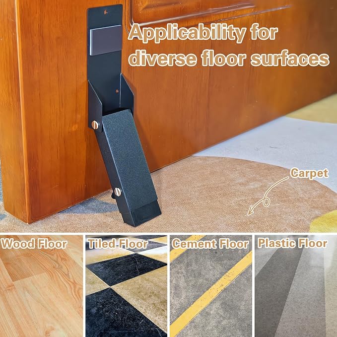Door Stoppers 2 Pack, Door Stop of Self-Adhesive, Kick Down Door Stopper - Image 6