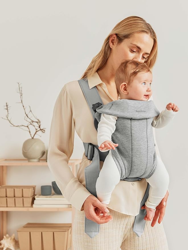BabyBjörn Baby Carrier Mini, Light Gray, 3D Jersey | Infant Carrier, Easy-to-Use - Image 3