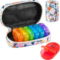 Serfeymi Weekly Travel Pill Organizer 2 Times A Day AM PM Upgraded Rainbow Pill by Serfeymi