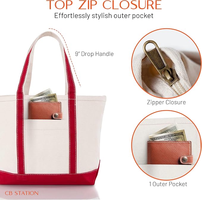 CB STATION Medium Classic Canvas Tote Bag - Image 3