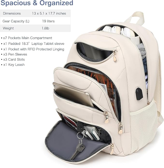 Boavan Laptop Backpack for women, 15.6 inch Laptop Bag - Image 2