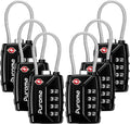 Puroma 6 Pack TSA Approved Luggage Locks, 4 Digit Combination Travel Locks by Puroma