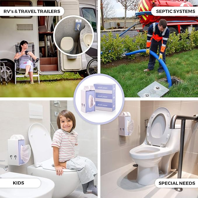Toilet Paper Holder + 4 Boxes 320 Wipes Septic Safe Tube Free 4 Ply Soft RV - Image 4