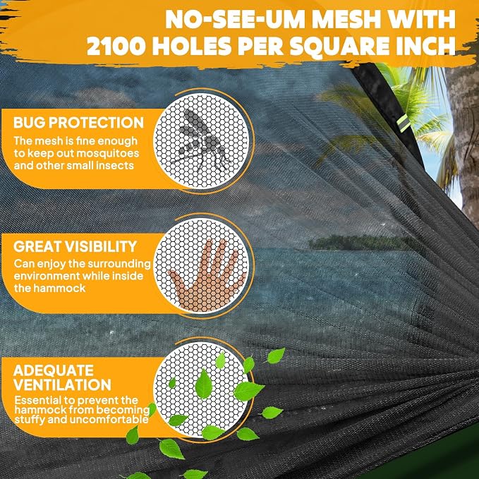 Chihee Ultra-Light Travel Camping Hammock Pop-up Net Hammock 660lbs Load - Image 5