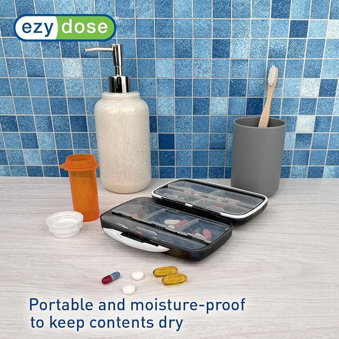 EZY DOSE Moisture-Proof Pill Case, Medicine Planner, Vitamin Organizer Box - Image 4