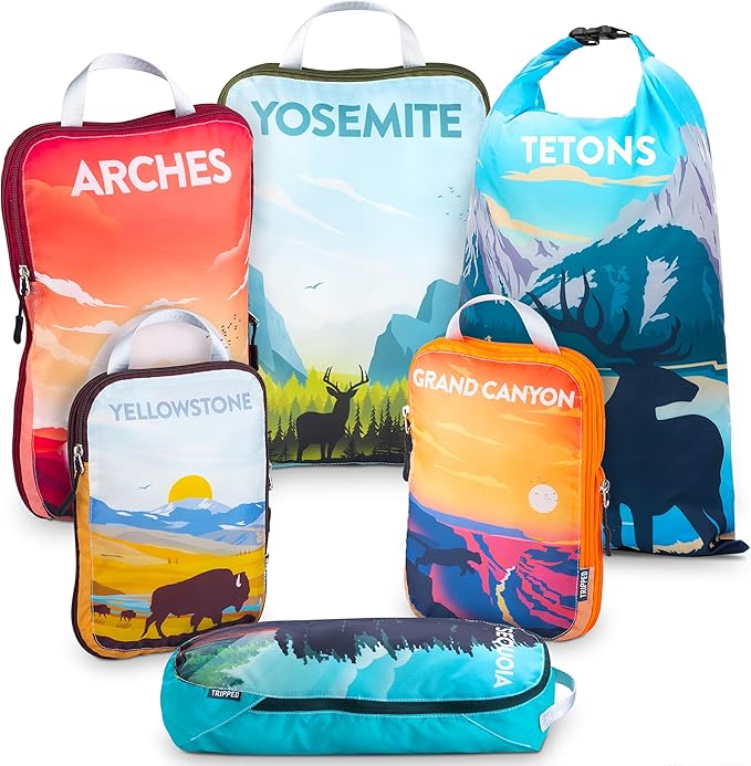 Compression Packing Cubes Set for Travel by TRIPPEDTravelGear
