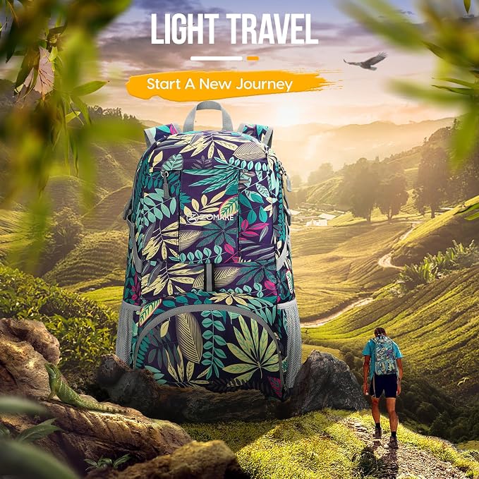 ZOMAKE Lightweight Packable Backpack 35L, Light Foldable Backpacks Water - Image 6