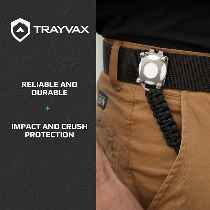 Trayvax Tracer Apple Airtag Keychain, Stainless Steel Air Tag Holder Key Chain - Image 6