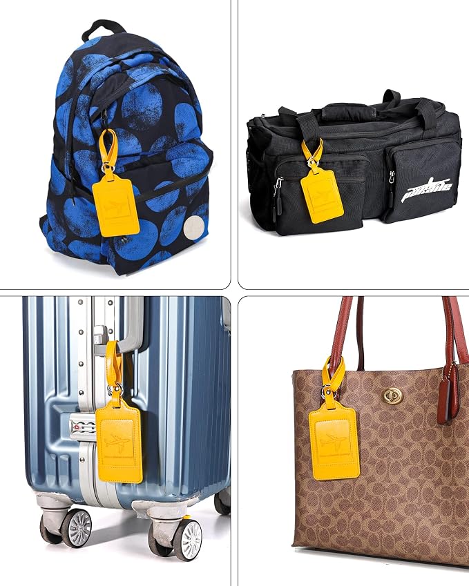 Teskyer Luggage Tags, 3 Pack Premium PU Leather Luggage Tags - Image 8