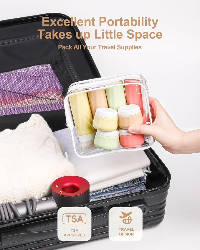 Travel Bottles for Toiletries 8 Pack, Travel Size Toiletries, Tsa Approved - Image 4