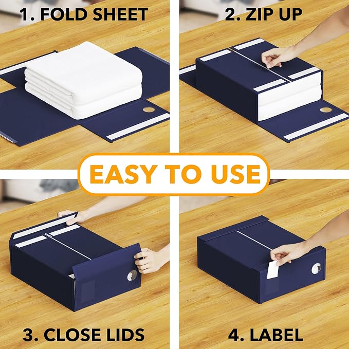 SpaceAid 8 Pack Bed Sheet Organizers and Storage, Foldable Sheet Organizer - Image 3