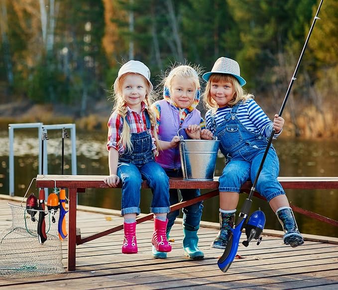 Urban Deco Kids Fishing Pole Set Portable Telescopic Kids Fishing Rod and Reel - Image 7