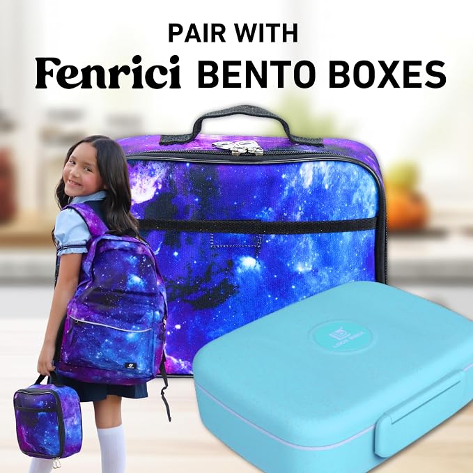 Fenrici Galaxy Lunch Box for Boys, Kids Insulated Lunch Bag, Soft Sided - Image 8